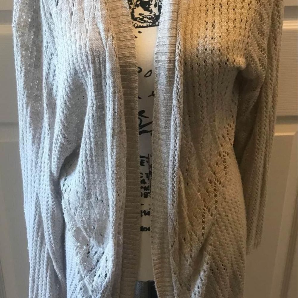 Women’s Plus Size 3x Beige Long Open Cardigan Sweater Absolutely Creative